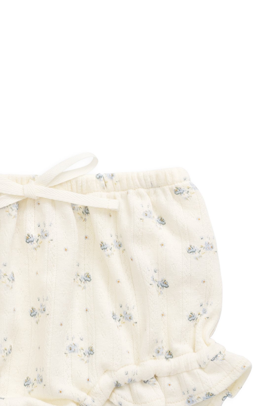Organic Cotton Pointelle Frill Bloomer - Molly Blue Childrens Bloomer from Jamie Kay USA