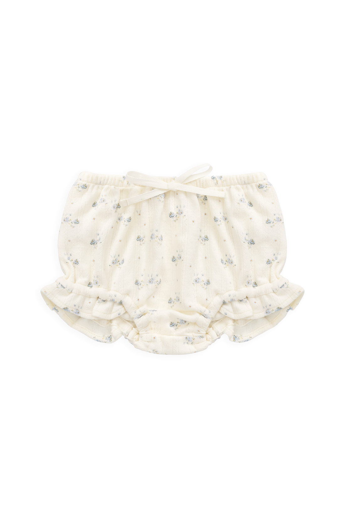Organic Cotton Pointelle Frill Bloomer - Molly Blue Childrens Bloomer from Jamie Kay USA