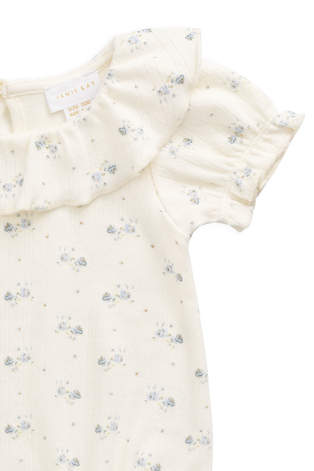 Organic Cotton Pointelle Marlene Bodysuit - Molly Blue Childrens Bodysuit from Jamie Kay USA