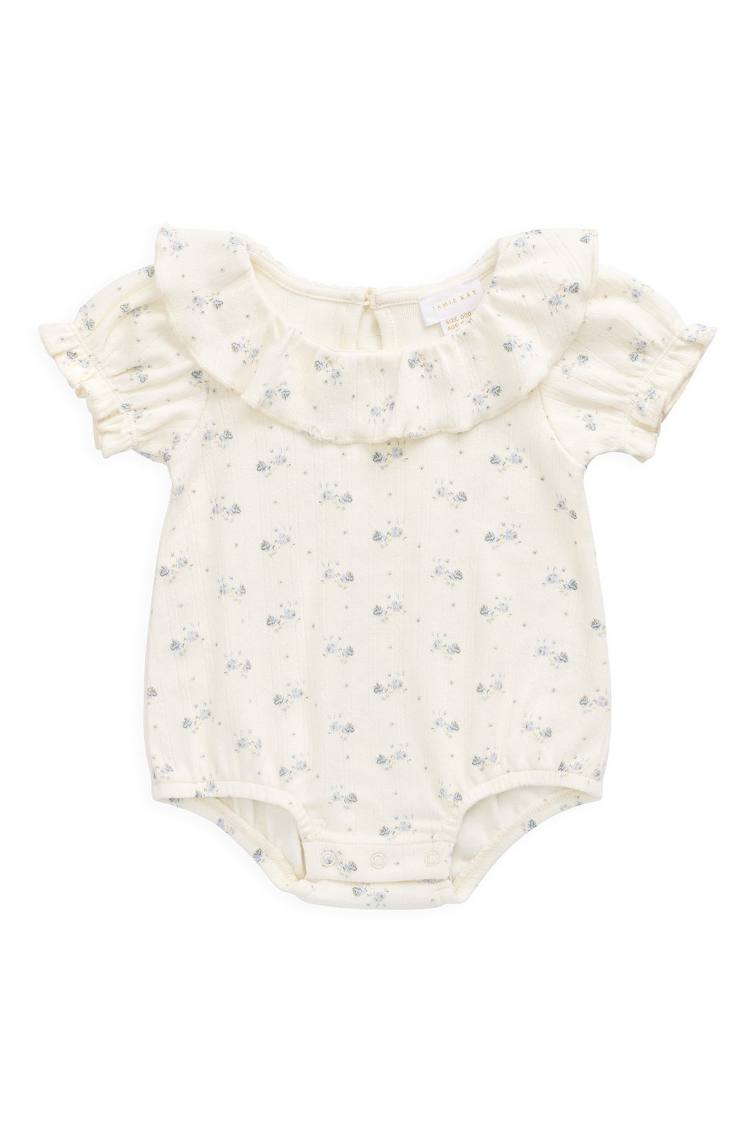 Organic Cotton Pointelle Marlene Bodysuit - Molly Blue Childrens Bodysuit from Jamie Kay USA