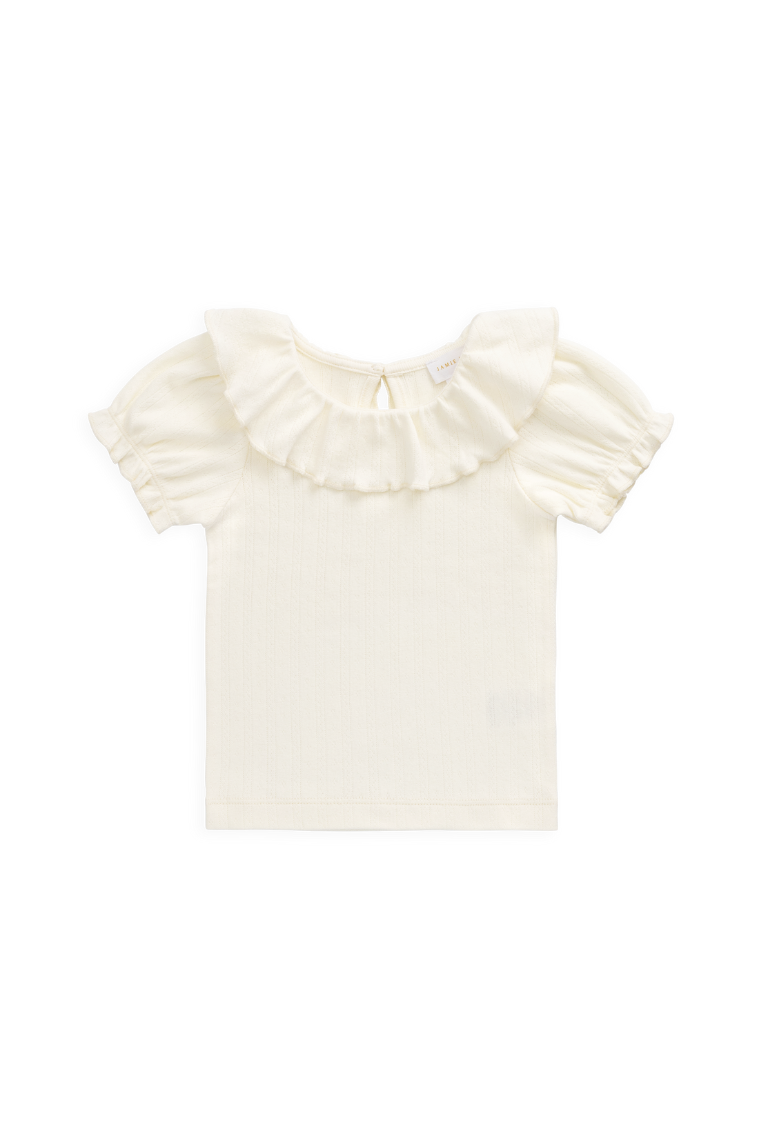 Organic Cotton Pointelle Marlene Top - Parchment Childrens Top from Jamie Kay USA