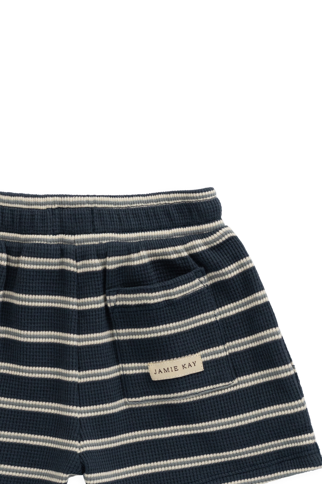 Organic Cotton Waffle Leith Short - Dreamer Stripe Captain Childrens Short from Jamie Kay USA