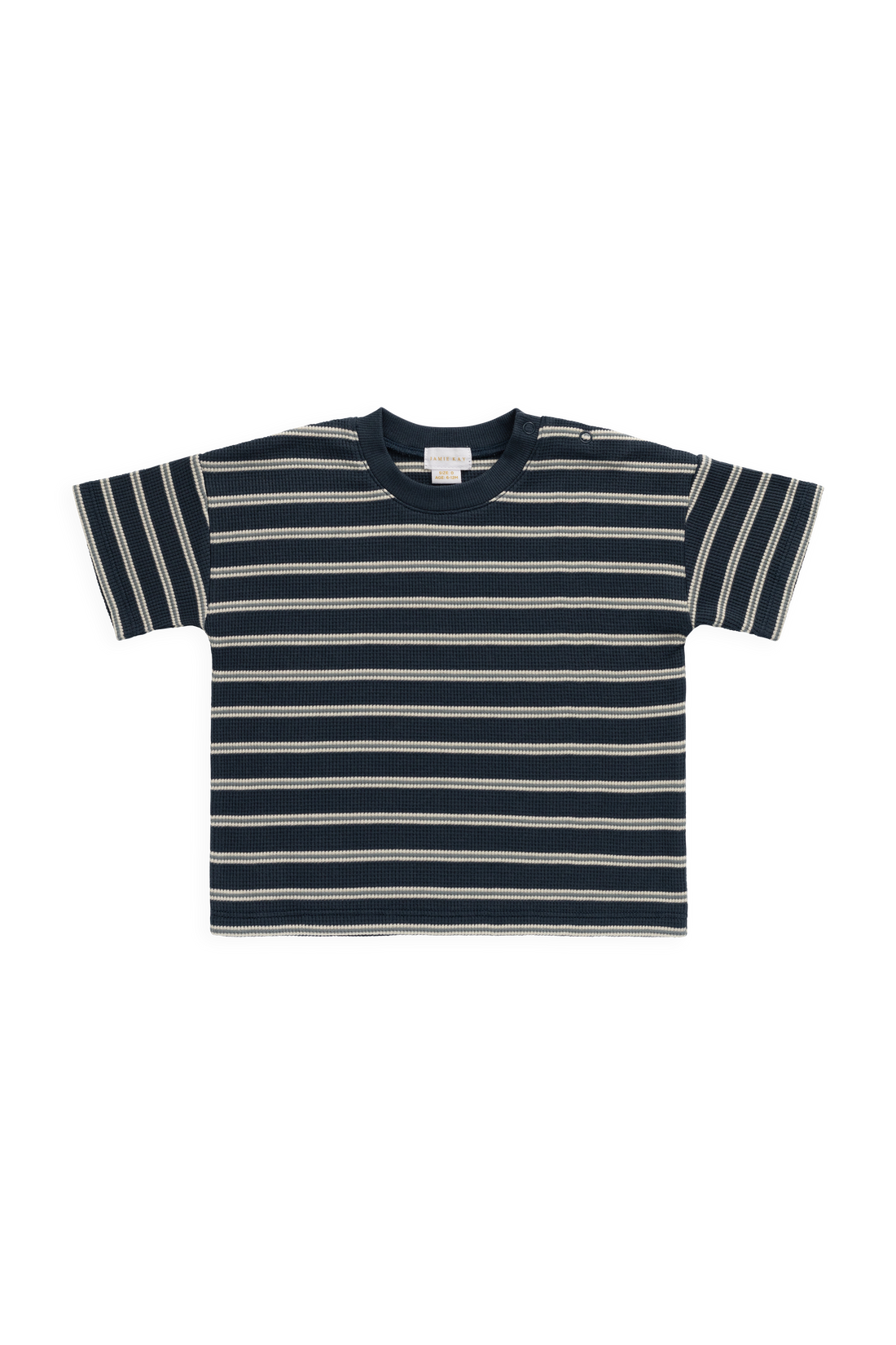 Organic Cotton Waffle Leith Tee - Dreamer Stripe Captain Childrens Top from Jamie Kay USA