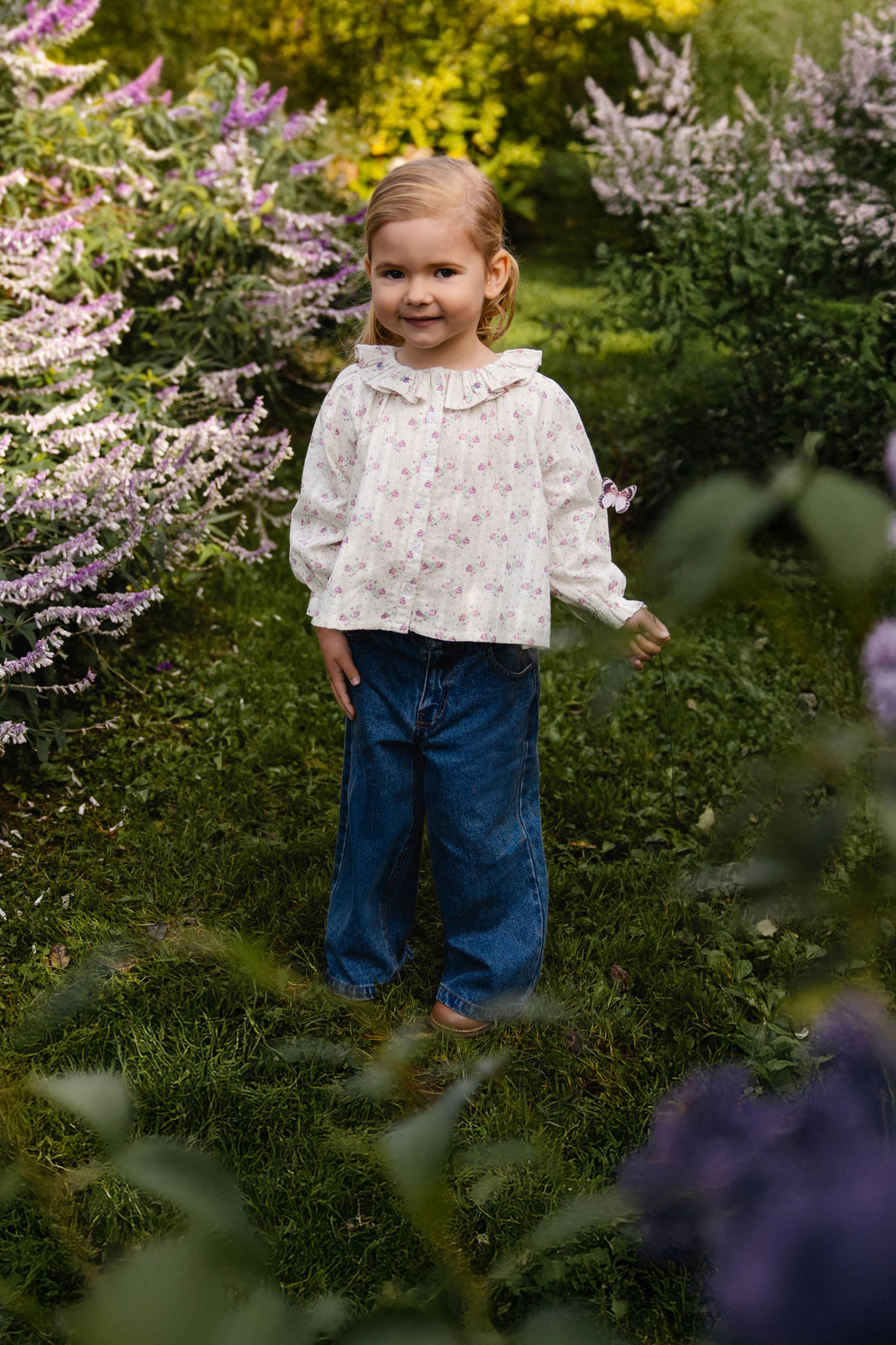 Organic Cotton Beatrice Top - Molly Lilac Childrens Top from Jamie Kay USA