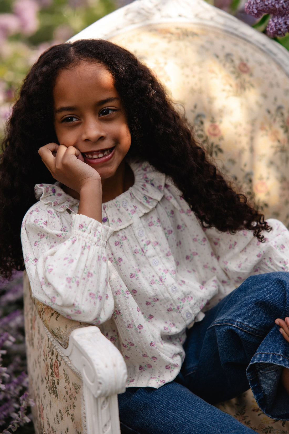 Organic Cotton Beatrice Top - Molly Lilac Childrens Top from Jamie Kay USA