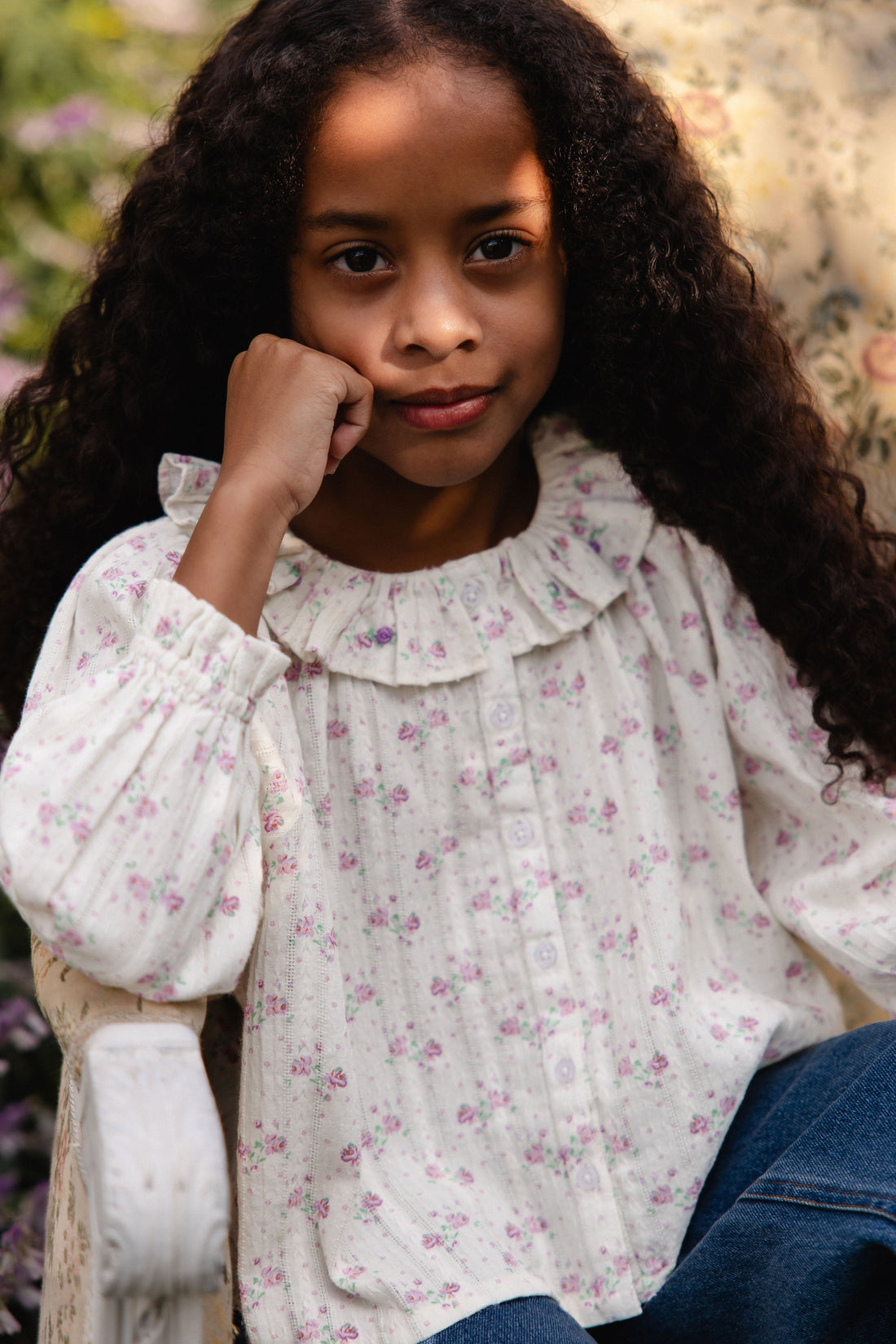 Organic Cotton Beatrice Top - Molly Lilac Childrens Top from Jamie Kay USA