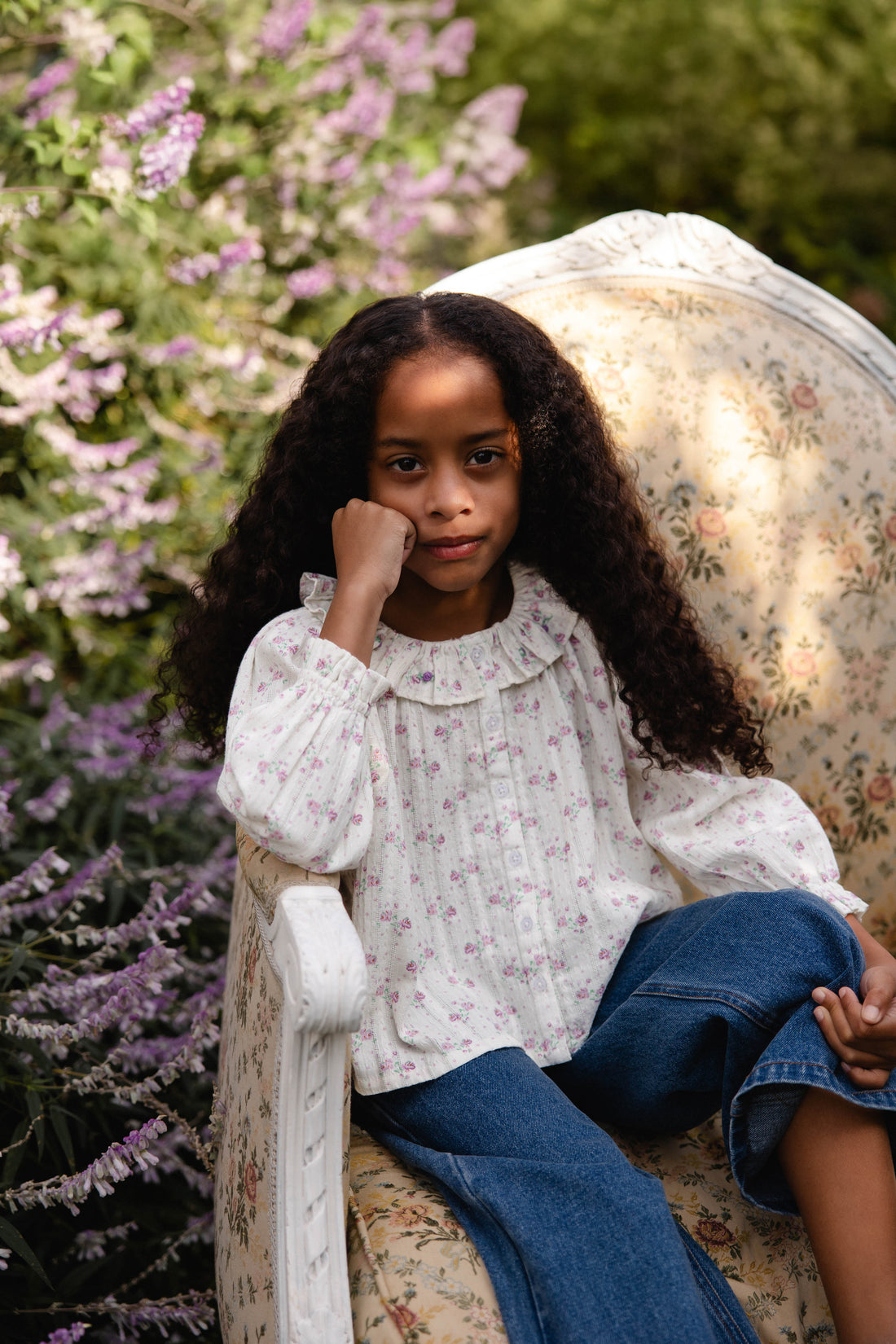Organic Cotton Beatrice Top - Molly Lilac Childrens Top from Jamie Kay USA