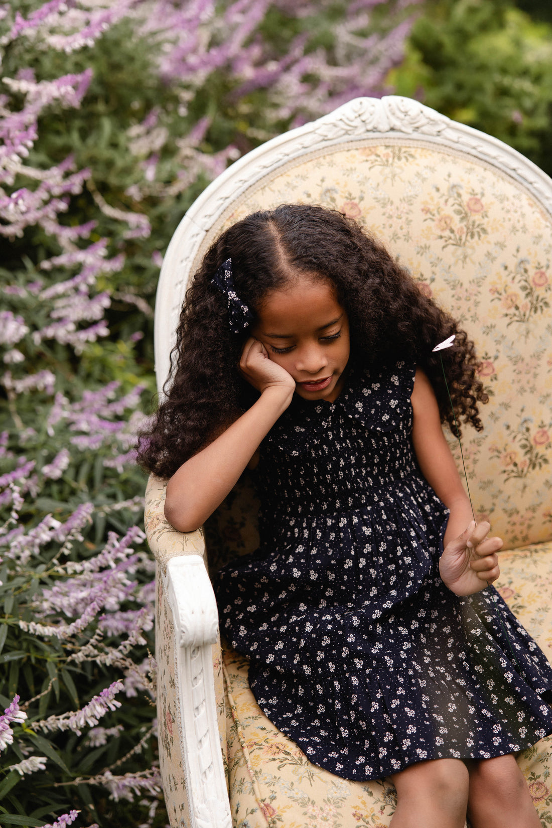 Organic Cotton Christabel Dress - Maisie Navy Childrens Dress from Jamie Kay USA