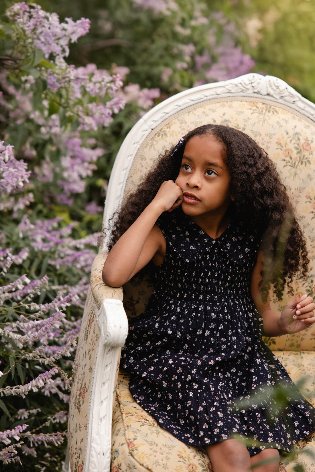 Organic Cotton Christabel Dress - Maisie Navy Childrens Dress from Jamie Kay USA