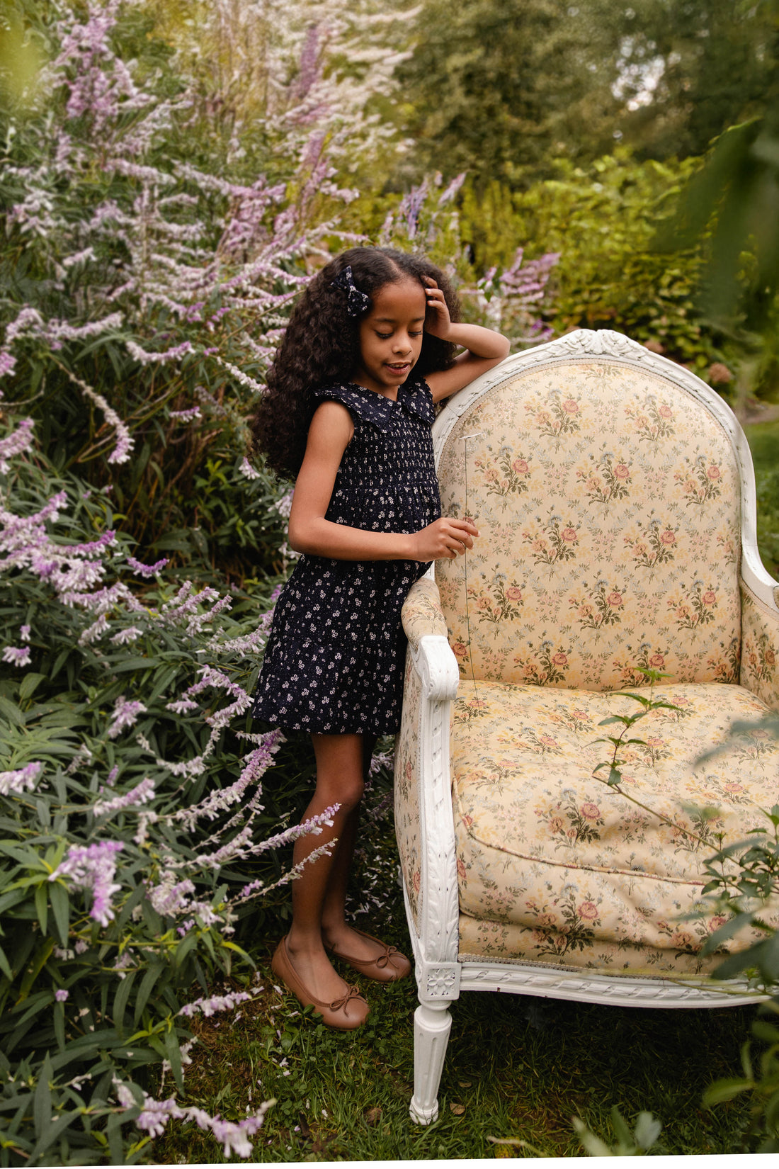 Organic Cotton Christabel Dress - Maisie Navy Childrens Dress from Jamie Kay USA