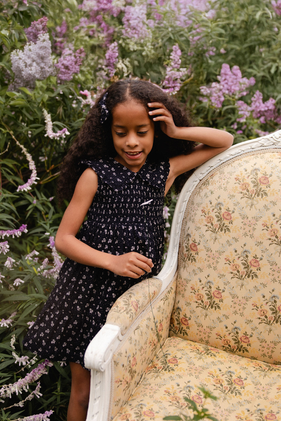 Organic Cotton Christabel Dress - Maisie Navy Childrens Dress from Jamie Kay USA