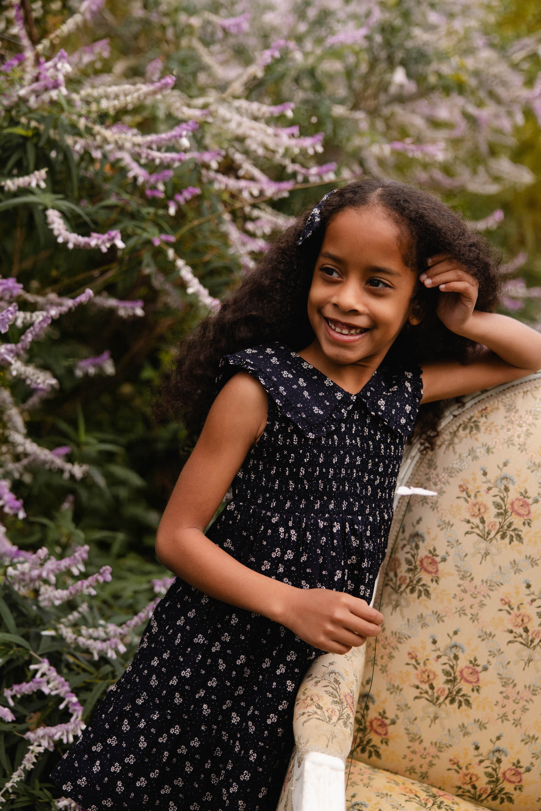 Organic Cotton Christabel Dress - Maisie Navy Childrens Dress from Jamie Kay USA