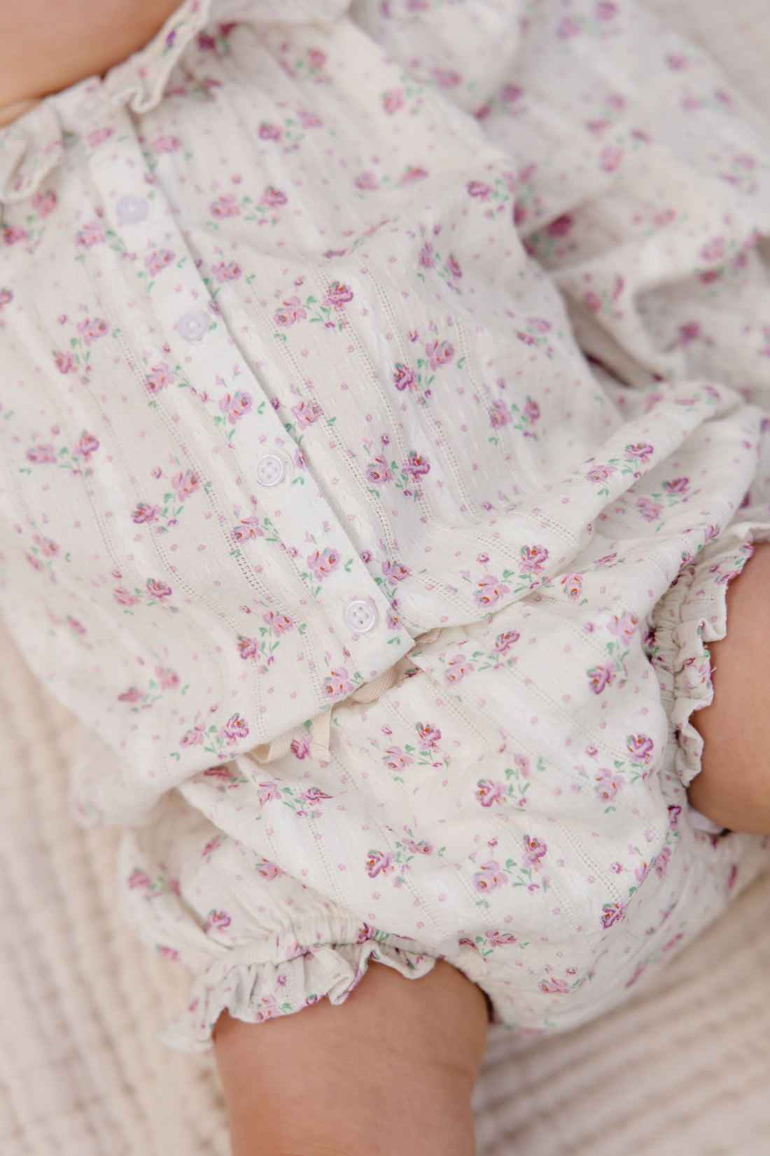 Organic Cotton Frill Bloomer - Molly Lilac Childrens Bloomer from Jamie Kay USA