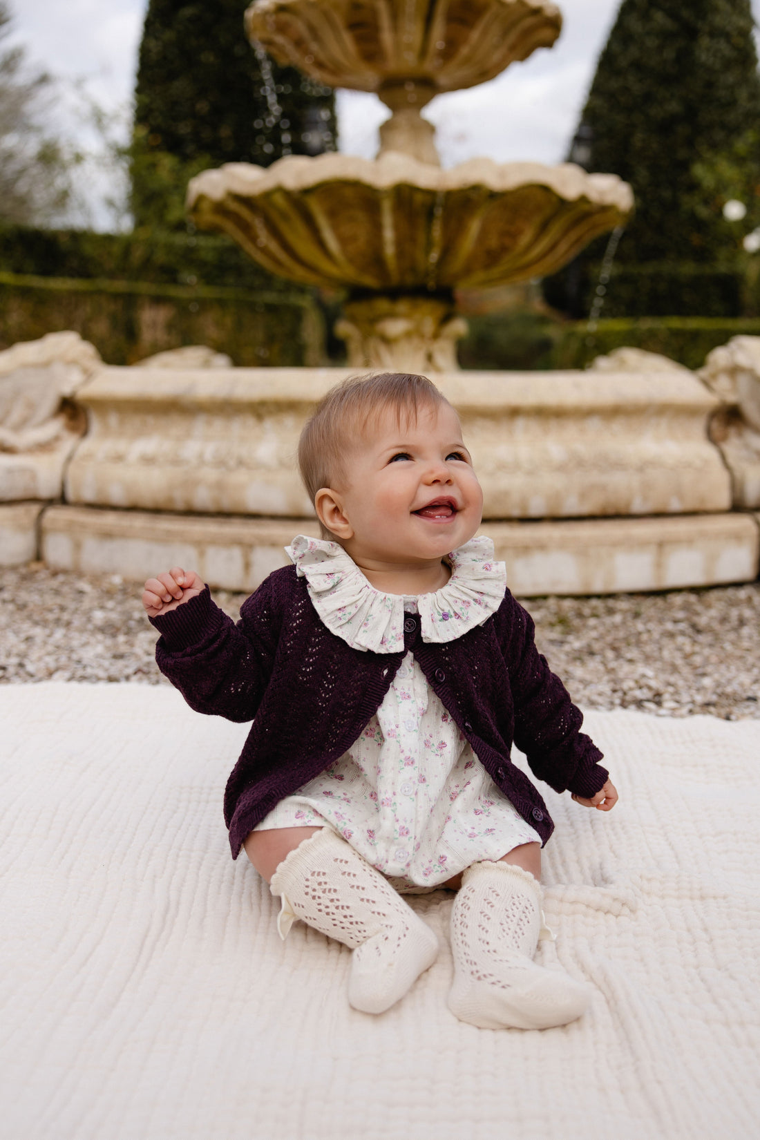 Maxine Knitted Cardigan - Blackcurrant Childrens Cardigan from Jamie Kay USA