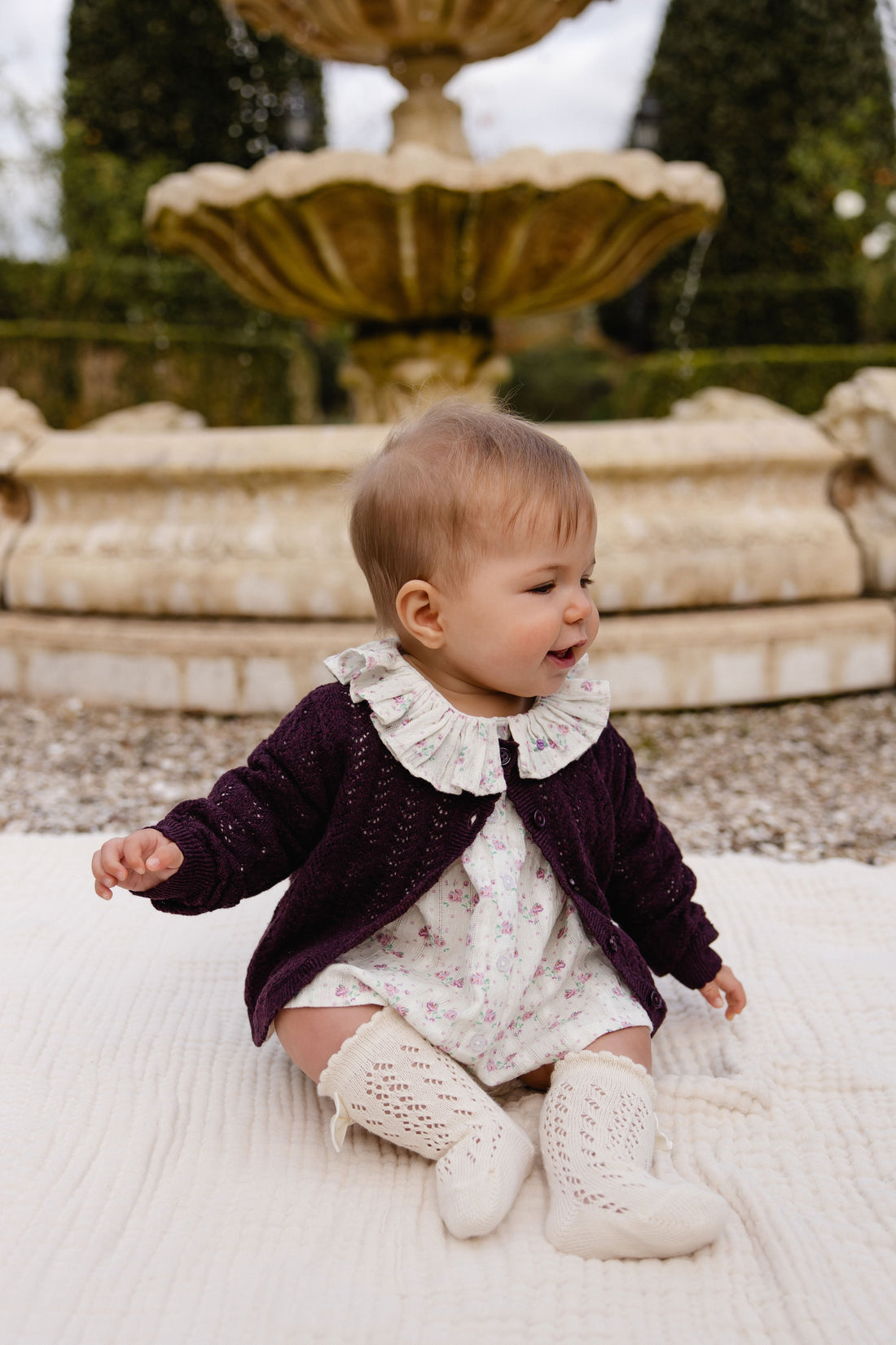 Maxine Knitted Cardigan - Blackcurrant Childrens Cardigan from Jamie Kay USA