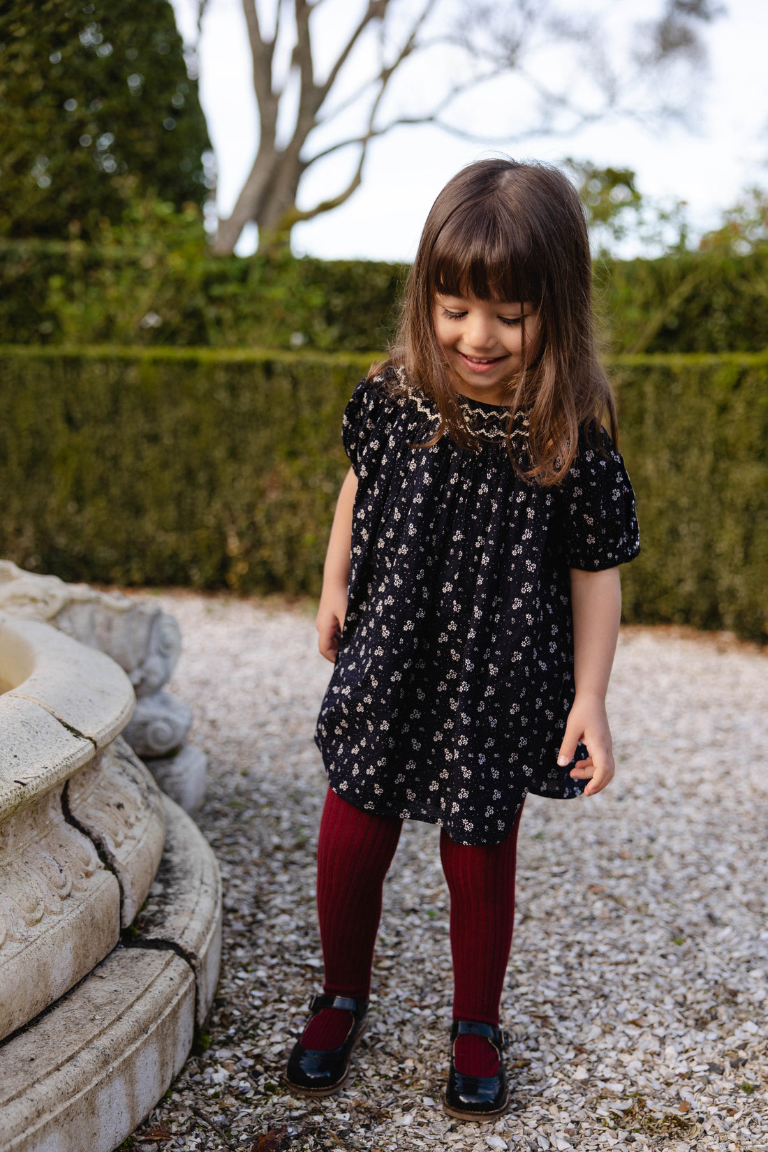 Organic Cotton Dominique Dress - Maisie Navy Childrens Dress from Jamie Kay USA