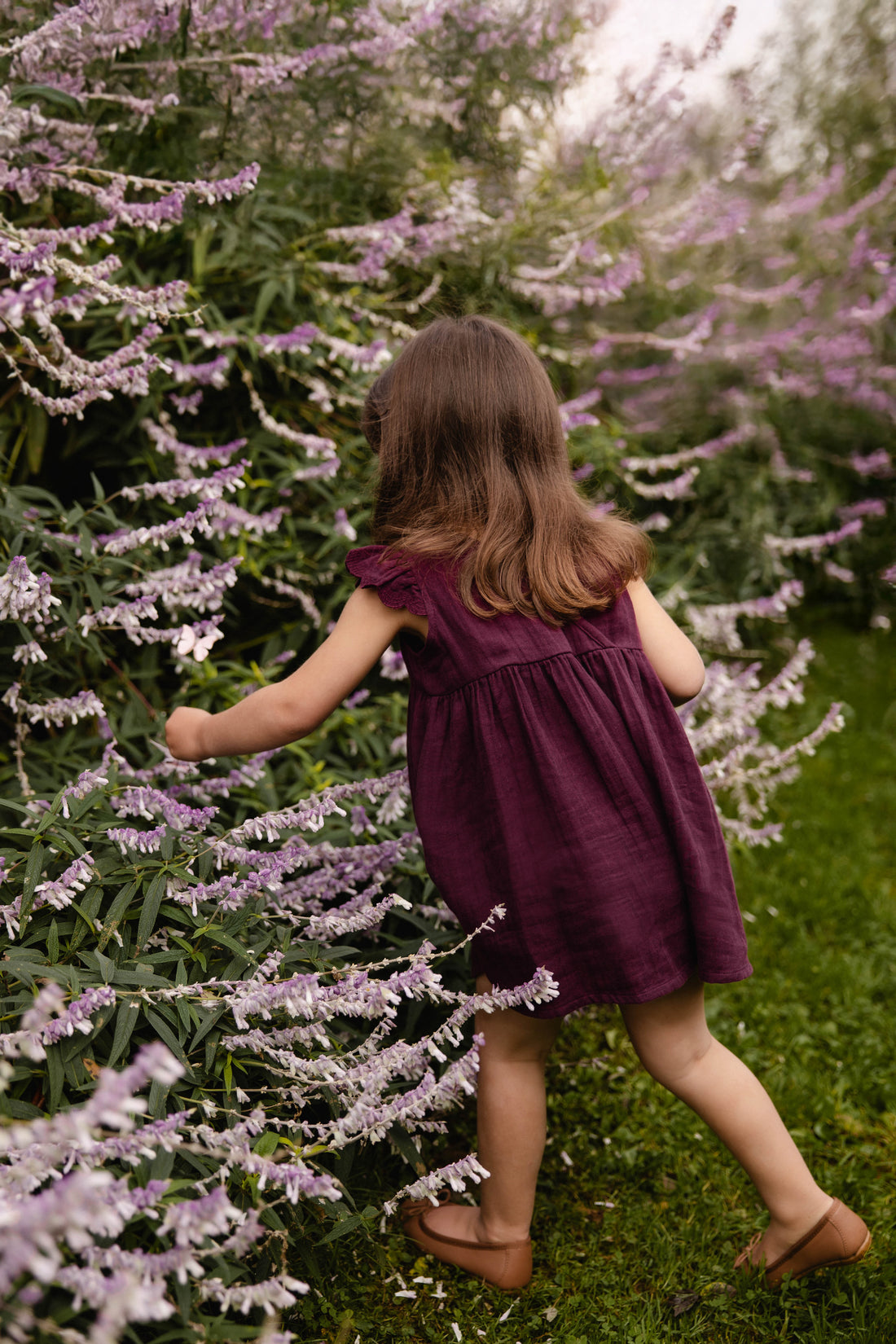 Organic Cotton Muslin Lace Dress - Fig Childrens Dress from Jamie Kay USA
