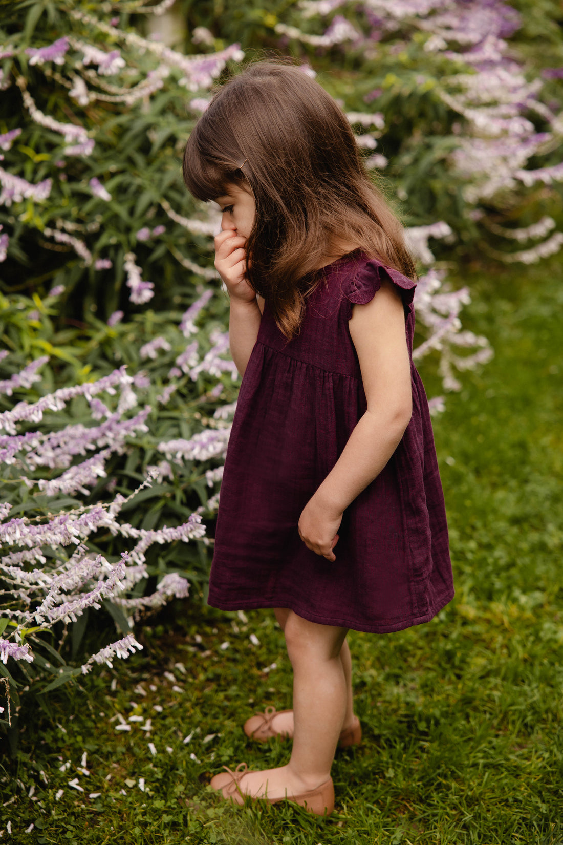 Organic Cotton Muslin Lace Dress - Fig Childrens Dress from Jamie Kay USA
