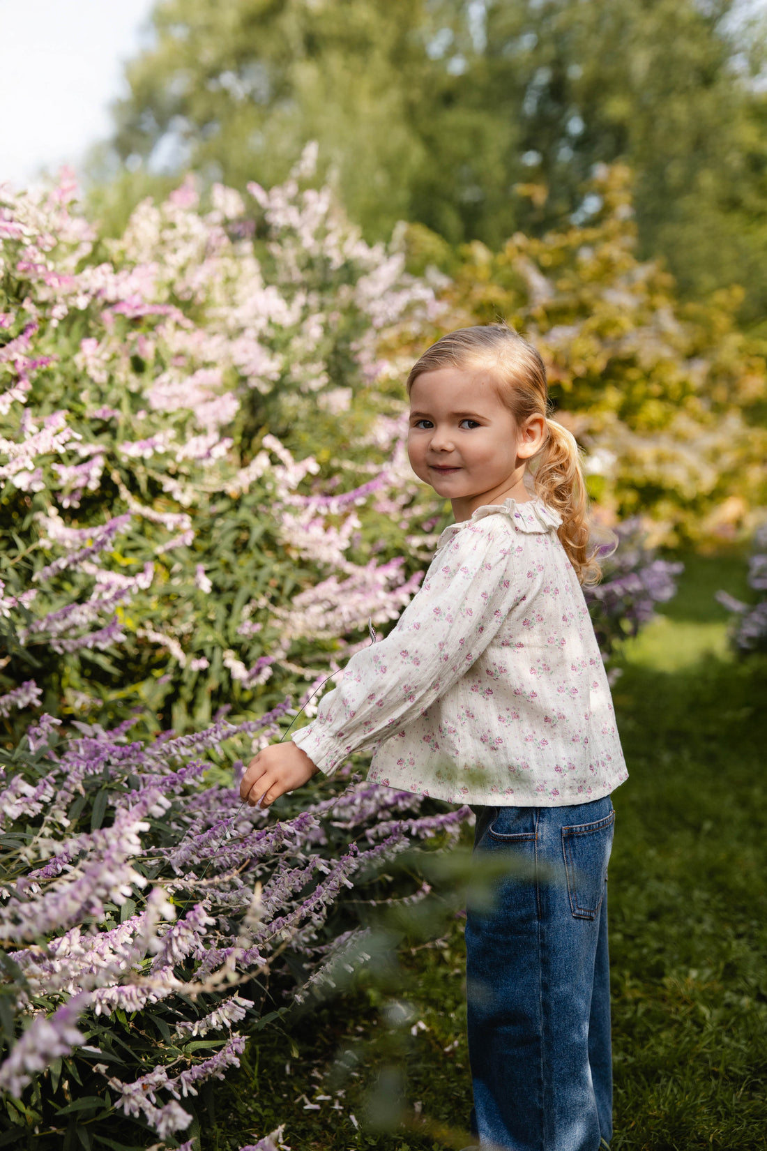 Organic Cotton Beatrice Top - Molly Lilac Childrens Top from Jamie Kay USA