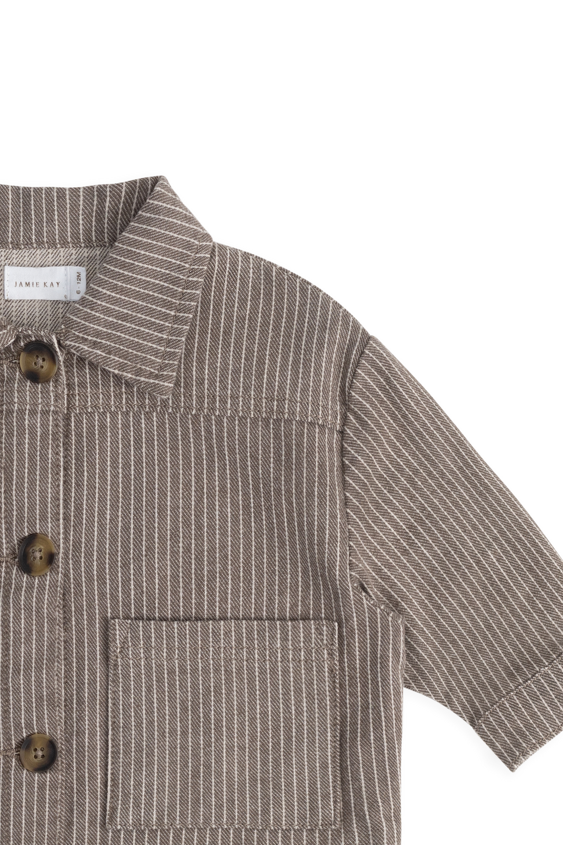 Axel Jacket-Mini Pinstripe Cassava / Iroko Childrens Jacket from Jamie Kay USA