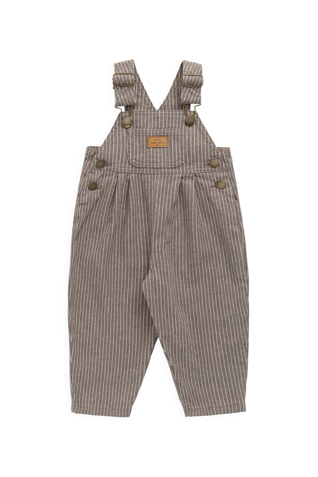 Blair Overall - Mini Pinstripe Cassava / Iroko Childrens Overall from Jamie Kay USA