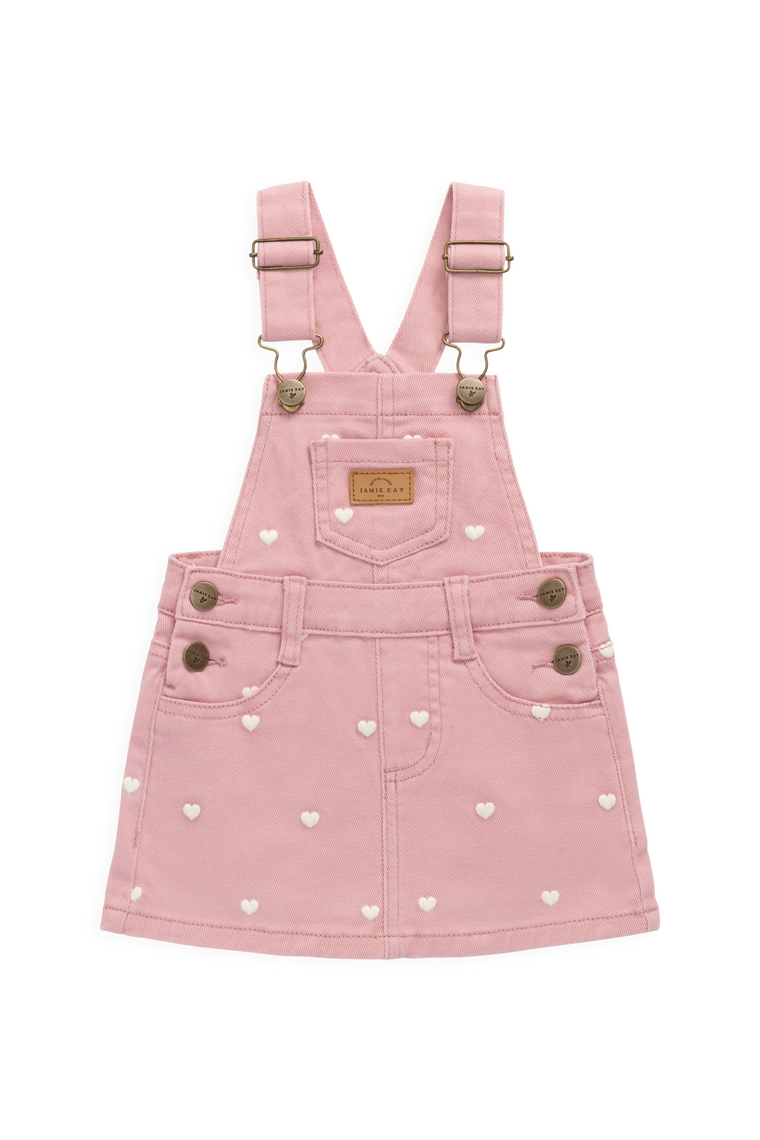 Classic Overall Dress - Petite Heart Rose Childrens Dress from Jamie Kay USA