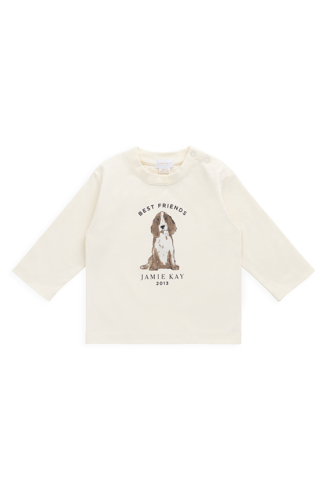 Marshall Long Sleeve Top - Parchment Best Friends Childrens Top from Jamie Kay USA