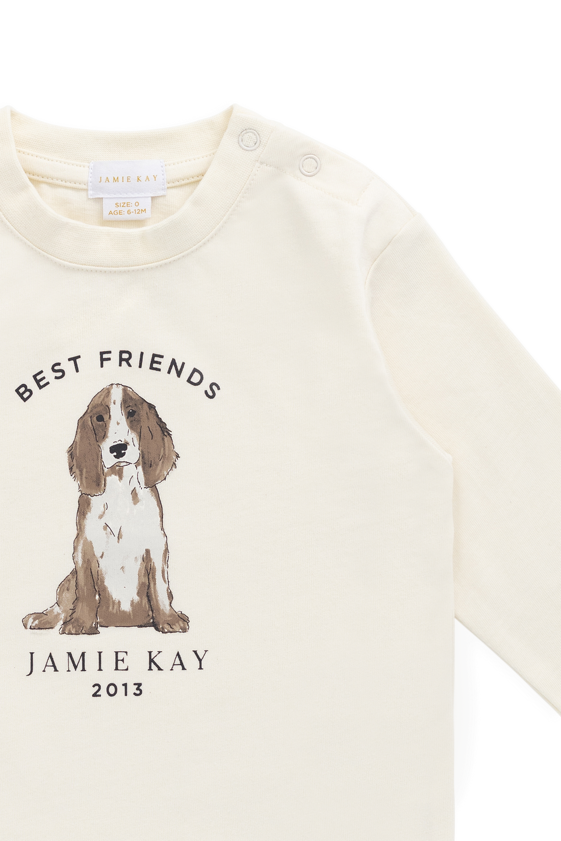 Marshall Long Sleeve Top - Parchment Best Friends Childrens Top from Jamie Kay USA