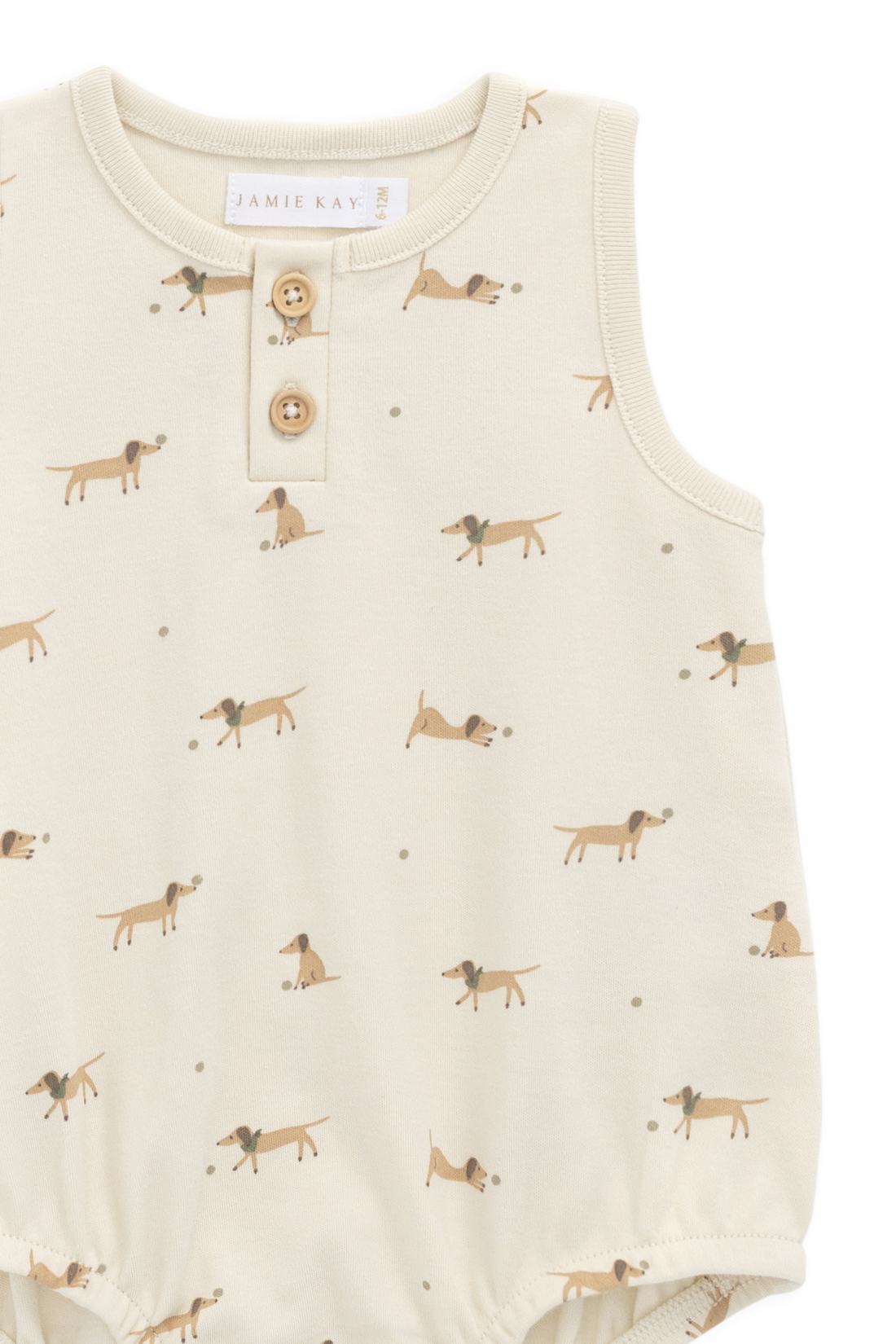 Organic Cotton Archie Playsuit - Play Ball Cassava Childrens Playsuit from Jamie Kay USA
