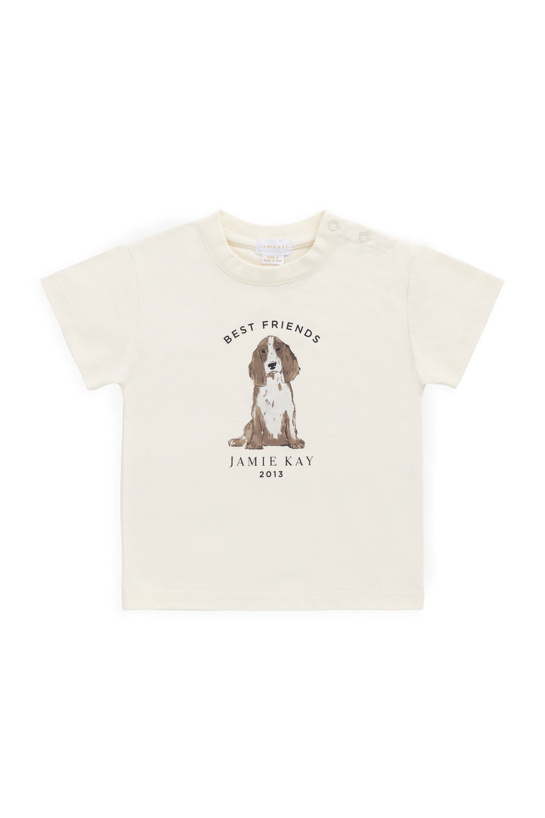 Organic Cotton Bjorn Tee - Parchment Best Friends Childrens Top from Jamie Kay USA