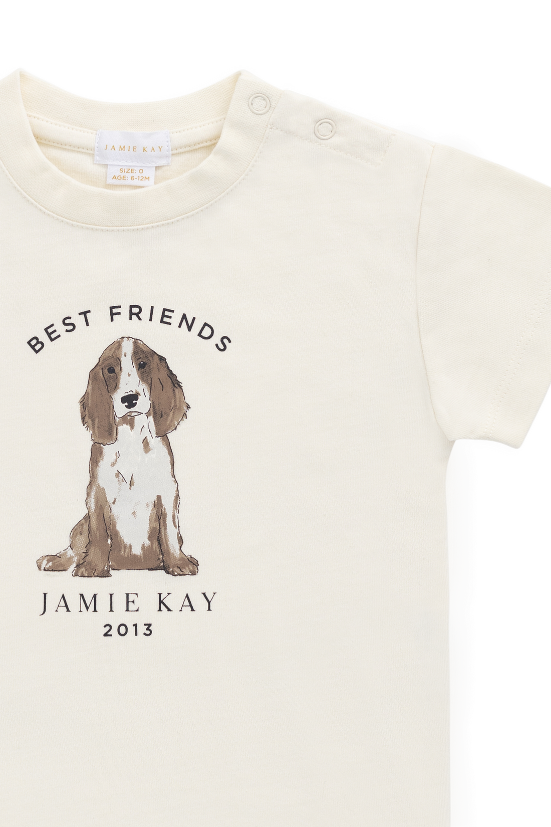 Organic Cotton Bjorn Tee - Parchment Best Friends Childrens Top from Jamie Kay USA