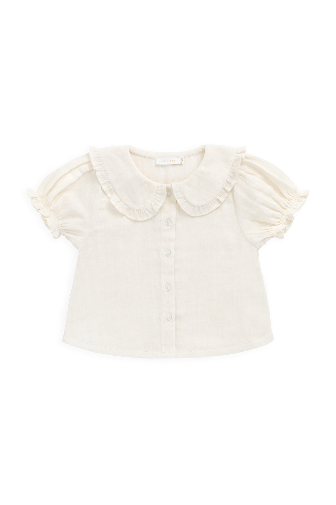 Organic Cotton Muslin Bowie Blouse - Parchment Childrens Top from Jamie Kay USA