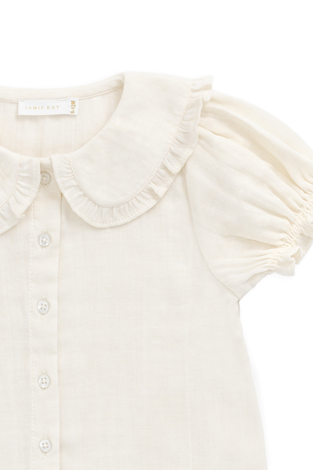 Organic Cotton Muslin Bowie Blouse - Parchment Childrens Top from Jamie Kay USA
