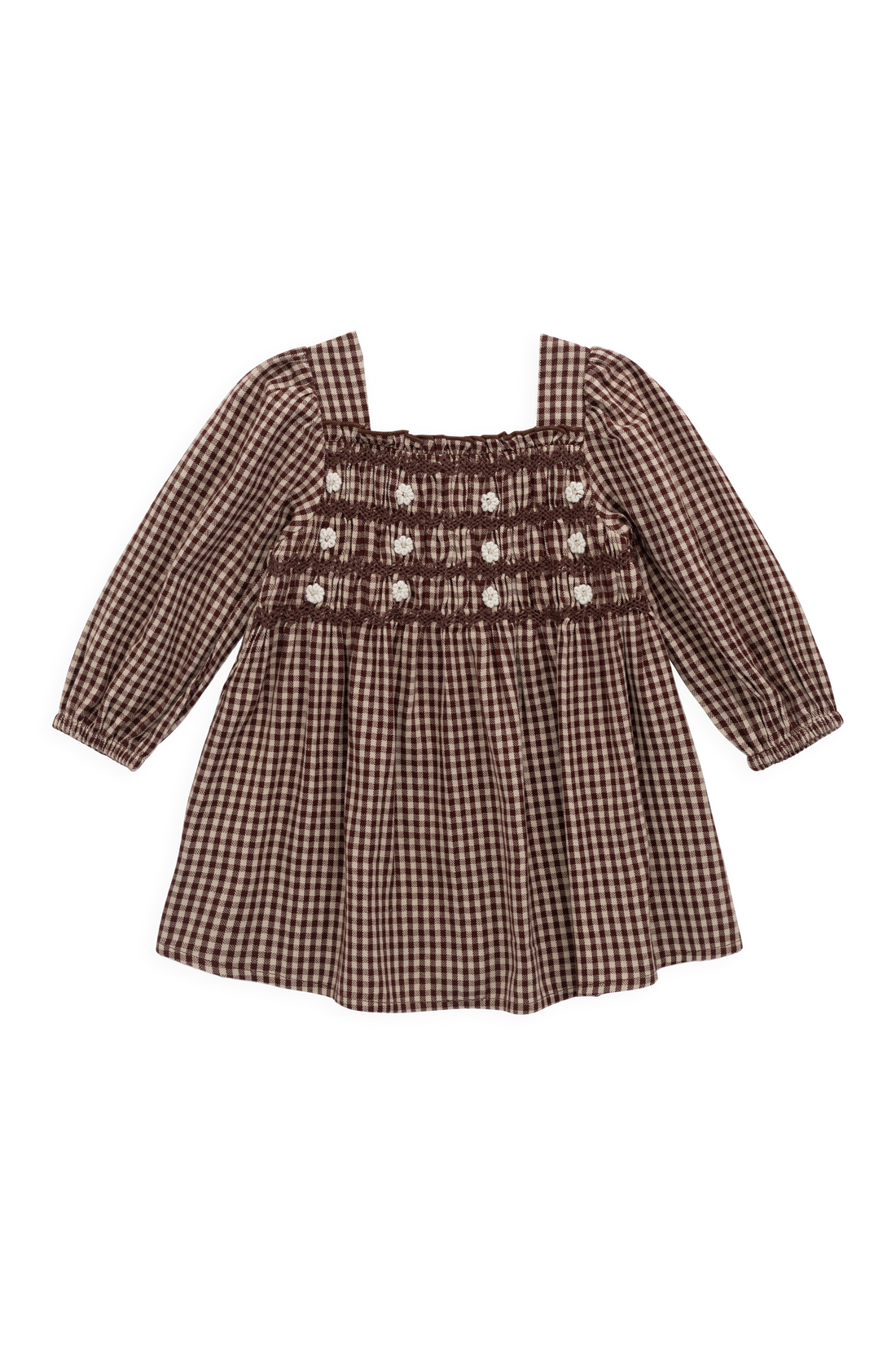 Organic Cotton Cecile Dress - Cinnamon Gingham Childrens Dress from Jamie Kay USA