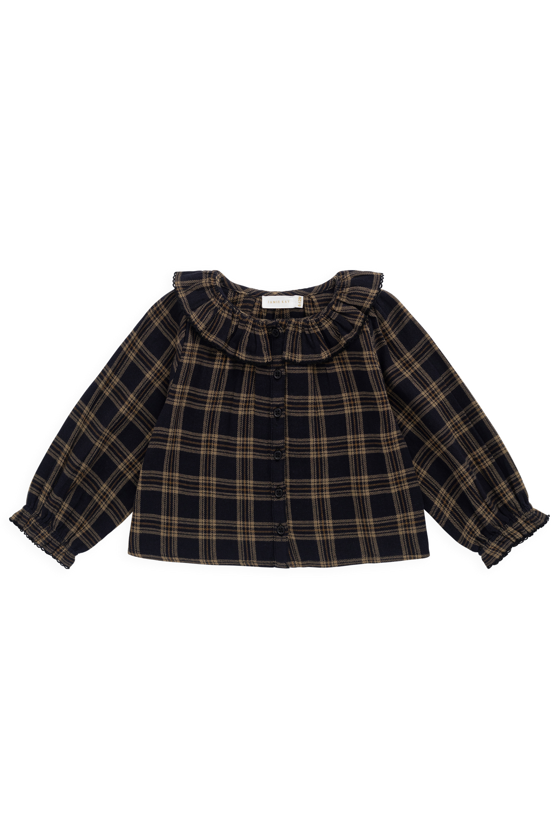 Organic Cotton Cecile Top - Woodland Check Childrens Top from Jamie Kay USA