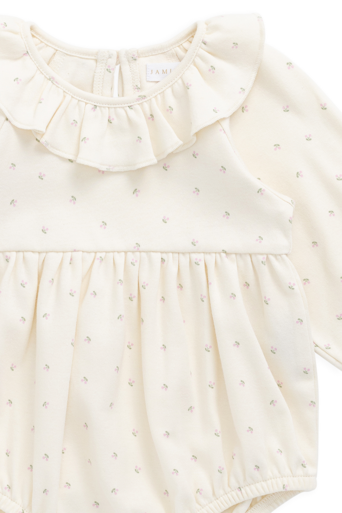Organic Cotton Clemence Playsuit - Ditsy Cherries Childrens Playsuit from Jamie Kay USA