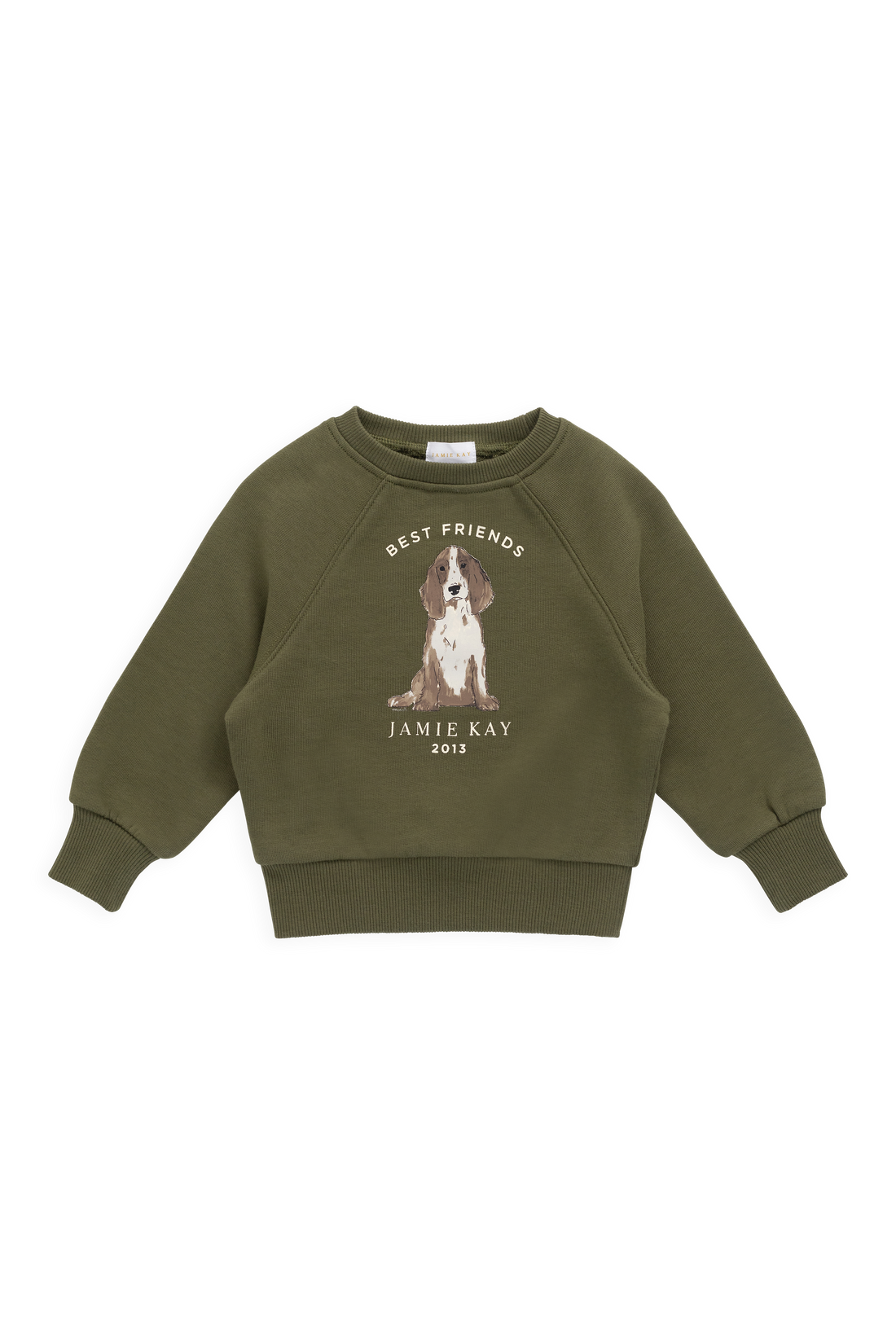 Organic Cotton Hayes Sweatshirt - Sicilian Olive Best Friends Childrens Sweatshirt from Jamie Kay USA