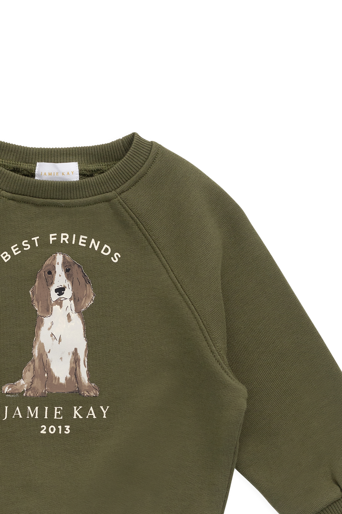 Organic Cotton Hayes Sweatshirt - Sicilian Olive Best Friends Childrens Sweatshirt from Jamie Kay USA