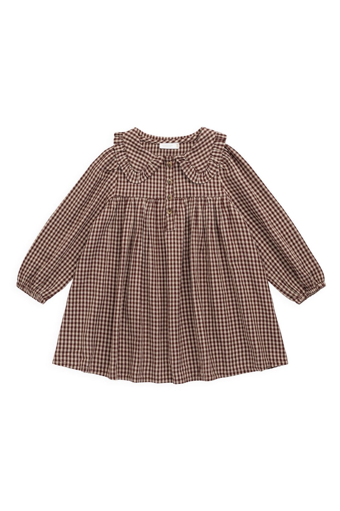Organic Cotton Ira Dress - Cinnamon Gingham 4YR | Jamie Kay US Organic Cotton Ira Dress - Cinnamon Gingham 4YR | Jamie Kay US