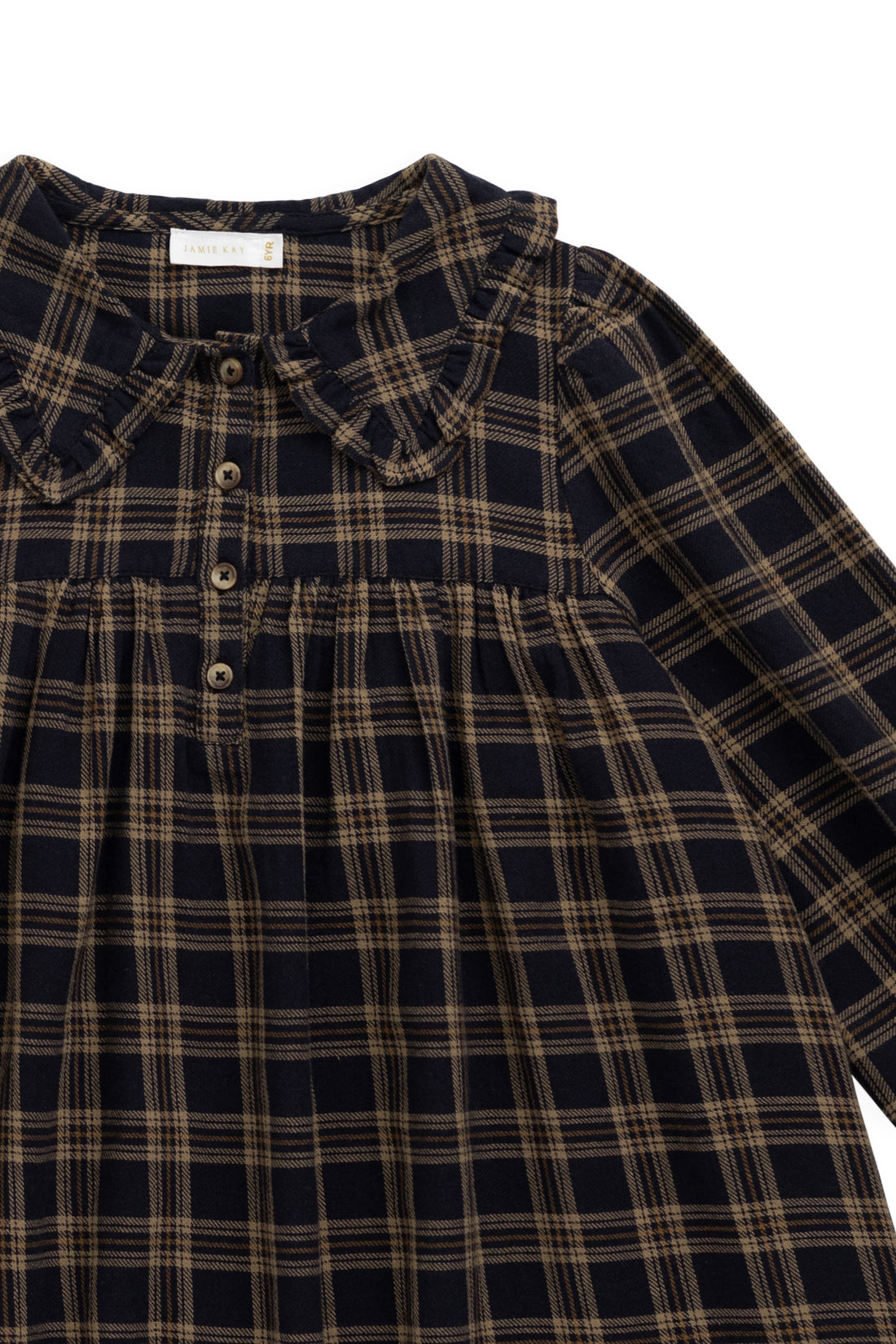 Organic Cotton Ira Dress - Woodland Check Childrens Dress from Jamie Kay USA