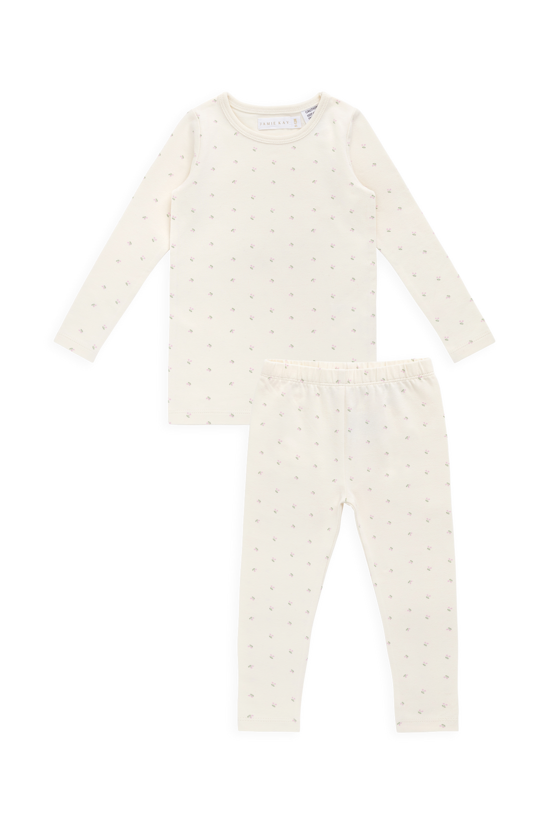 Organic Cotton Jarrah Long Sleeve Pyjama Set - Ditsy Cherries Childrens Pyjama from Jamie Kay USA