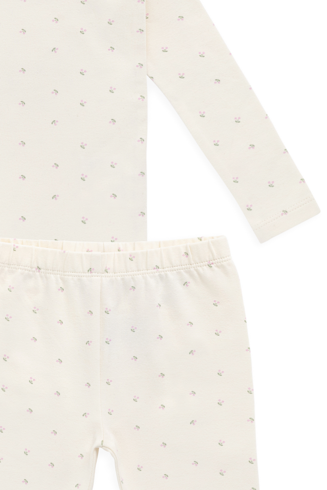 Organic Cotton Jarrah Long Sleeve Pyjama Set - Ditsy Cherries Childrens Pyjama from Jamie Kay USA