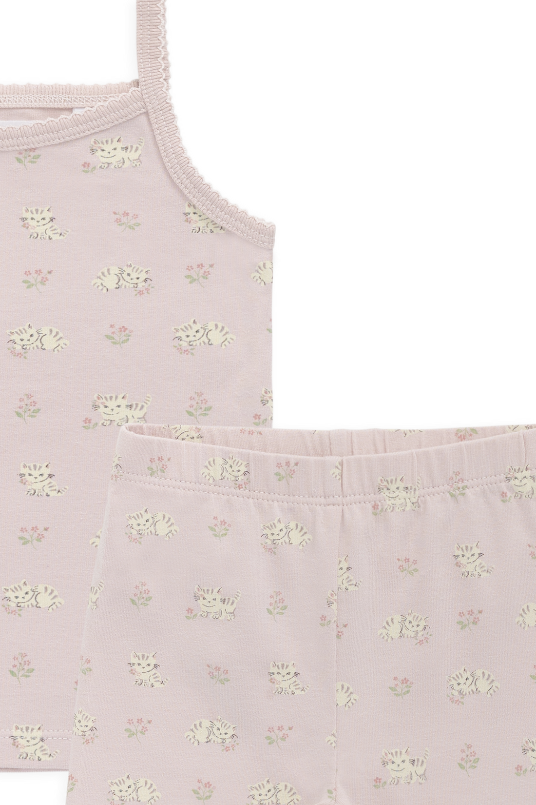 Organic Cotton Jude Singlet Pyjama Set - Moon Floral Mauve Childrens Pyjamas from Jamie Kay USA
