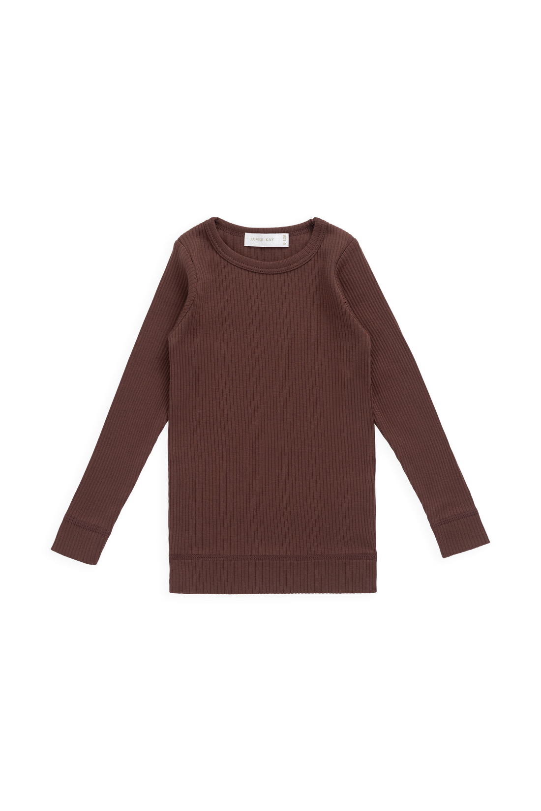 Organic Cotton Modal Marina Long Sleeve Top - Burnt Cinnamon Childrens Top from Jamie Kay USA