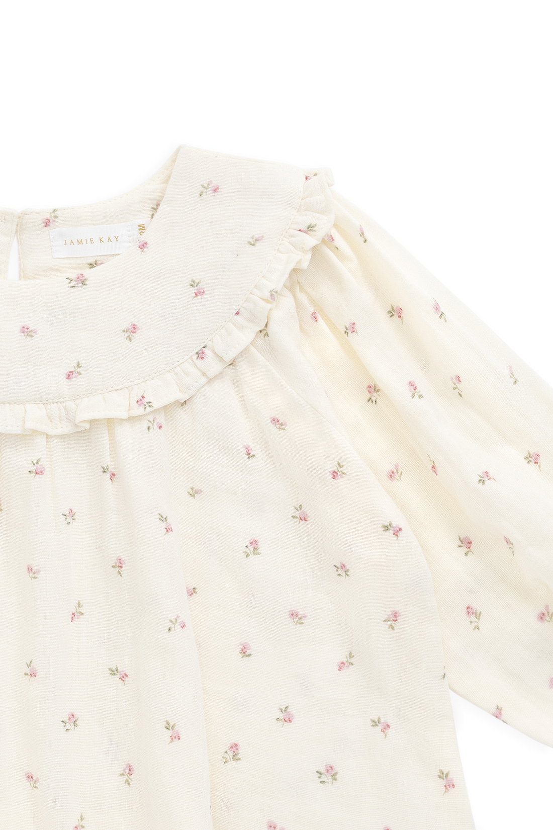 Organic Cotton Muslin Amira Blouse - Willow Rose Childrens Top from Jamie Kay USA