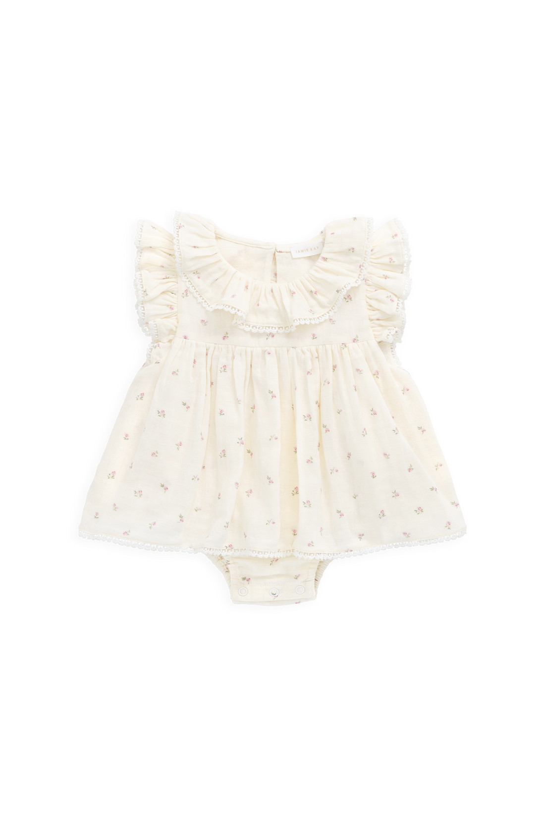 Organic Cotton Muslin Frannie Playsuit - Willow Rose Childrens Playsuit from Jamie Kay USA