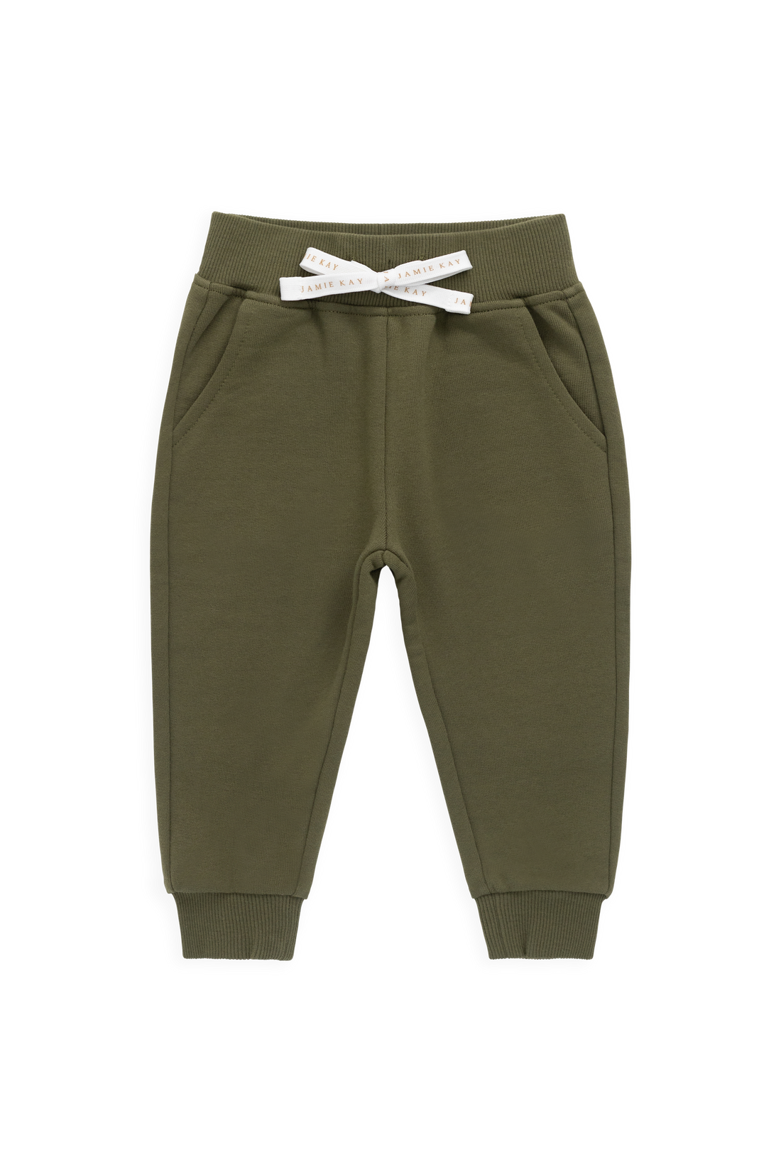 Organic Cotton Nash Track Pant - Sicilian Olive Childrens Pant from Jamie Kay USA