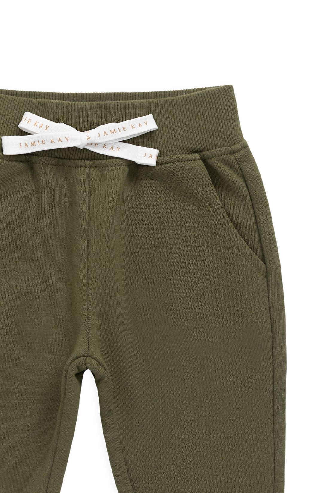 Organic Cotton Nash Track Pant - Sicilian Olive Childrens Pant from Jamie Kay USA