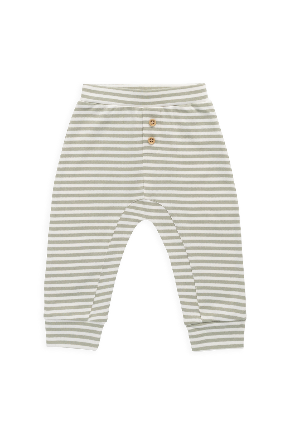 Pima Cotton Wesley Pant - Narrow Stripe Lichen / Cloud Childrens Pant from Jamie Kay USA