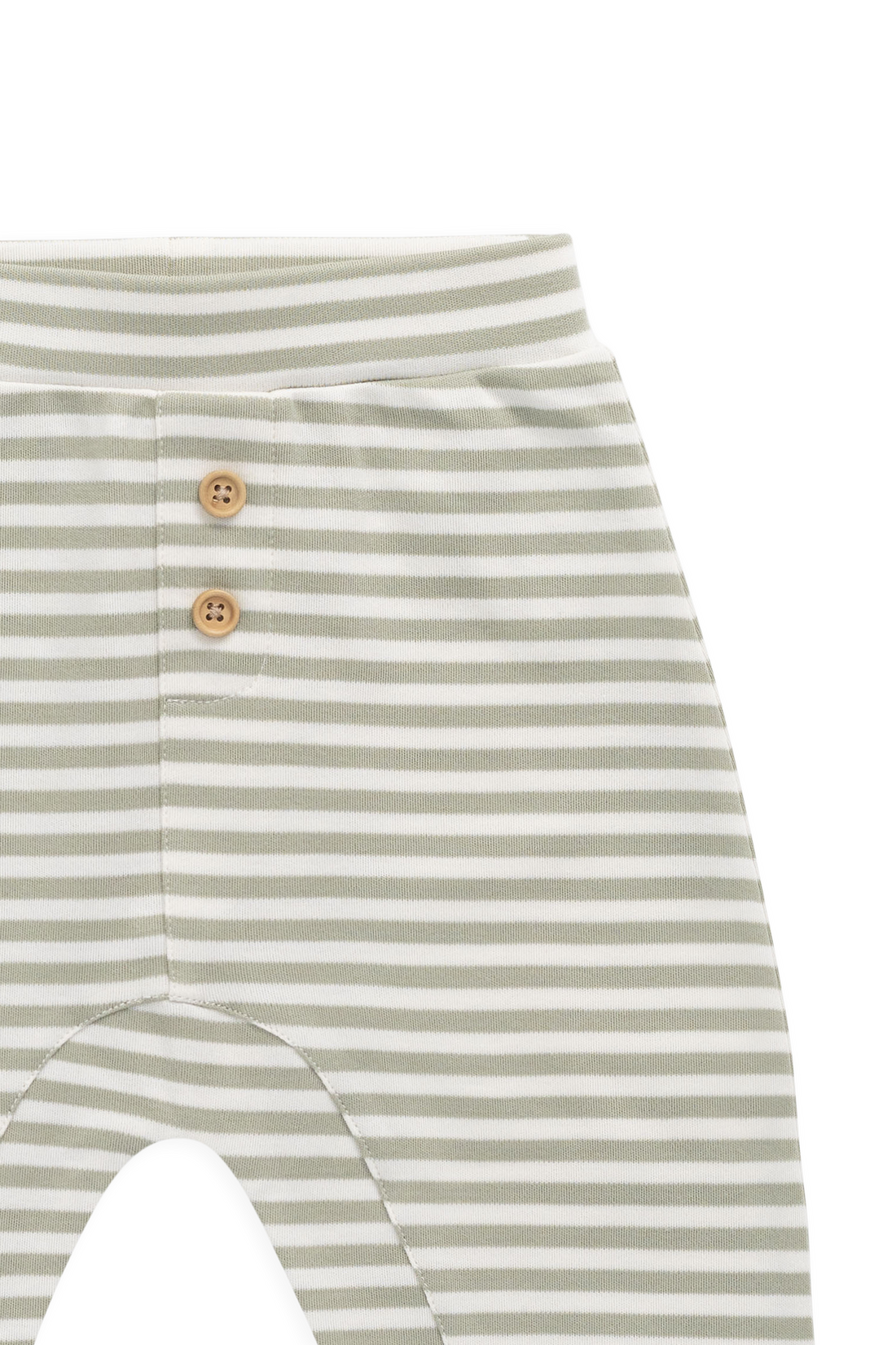 Pima Cotton Wesley Pant - Narrow Stripe Lichen / Cloud Childrens Pant from Jamie Kay USA